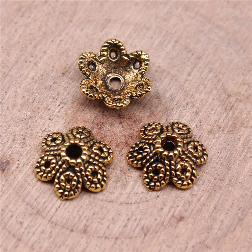 WYSIWYG 50개 참 장식품 10x4mm 비즈 캡 쥬얼리 제작용 DIY 쥬얼리 부자재 3가지 색상 합금 참 펜던트