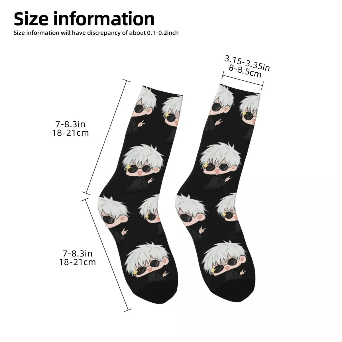 남녀공용 고조 사토루 주술회전 양말, 사이클링 노벨티 용수철, 여름 가을 겨울 스타킹 선물