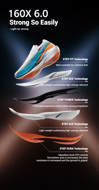 Xtep 160X 6.0 Running Shoes Professional Marathon PB Carbon