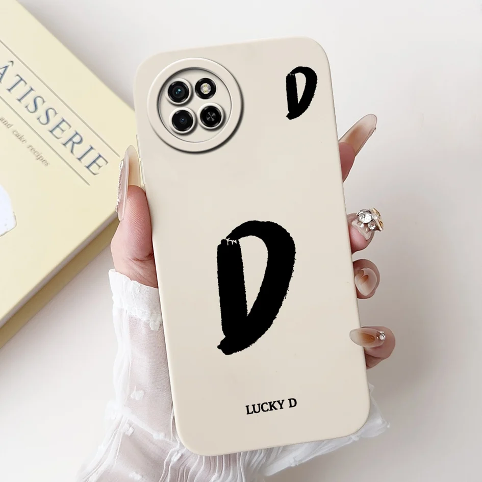 Fashionable A-Z Letter Soft Silicone Lens Protective Phone Case Cover
