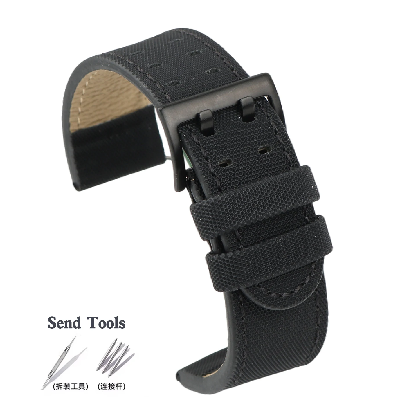 Hamilton Khaki Field Canvas Waterproof Watchband - Men's Belt with Pin Buckle Style (20mm/22mm)