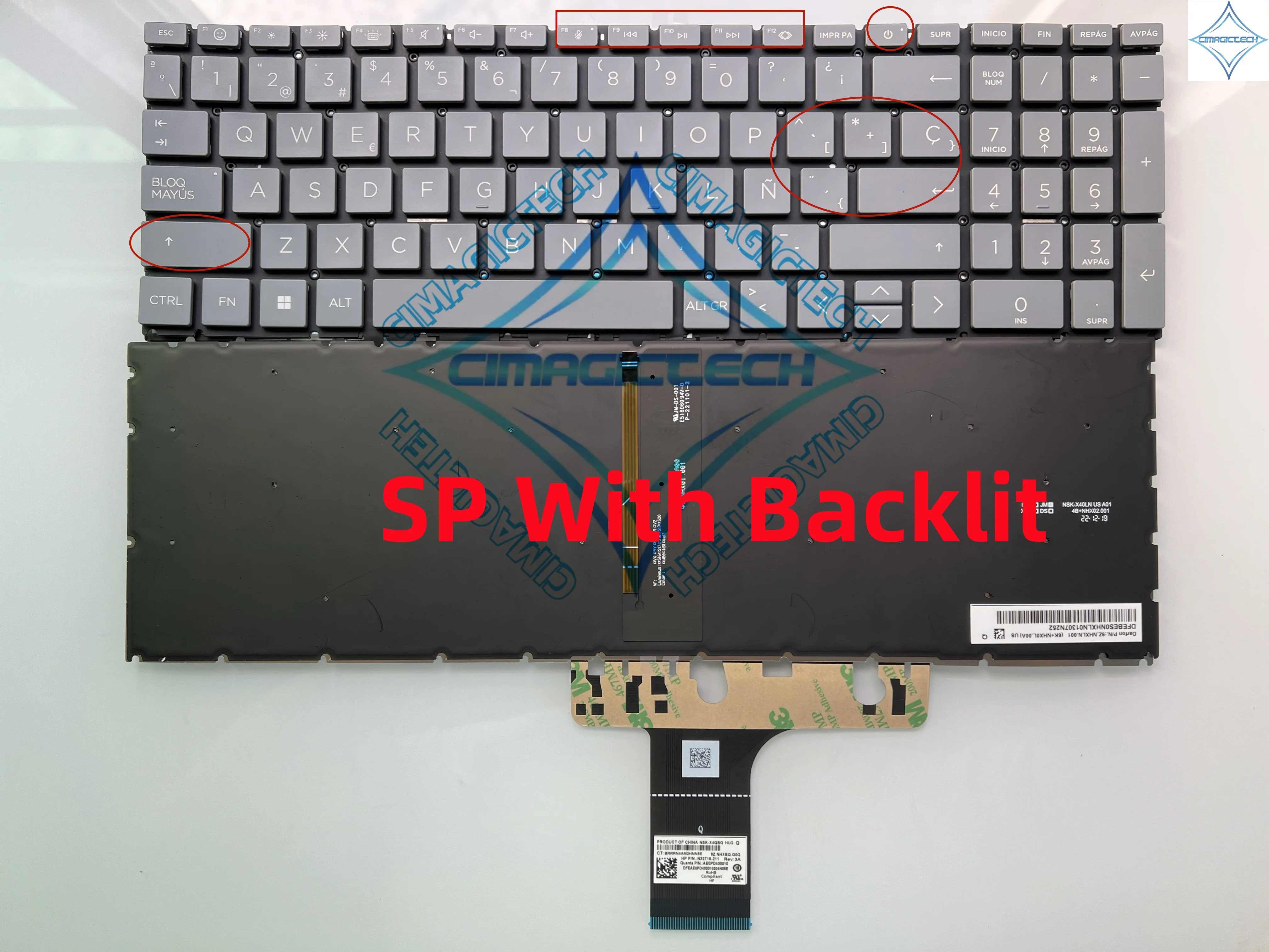 Clavier AZERTY Argent Pour HP Pavilion Dv7 (1125ef, 1140en, 1145ef, 1150ef) - Neuf