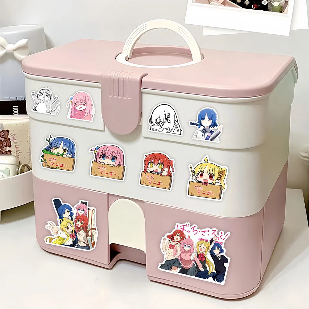 Anime Stickers - Cute Cartoon Guitar Girl Hitori for Notebooks, Scrapbooks, and Phone Decals (10/30/75pcs Set)