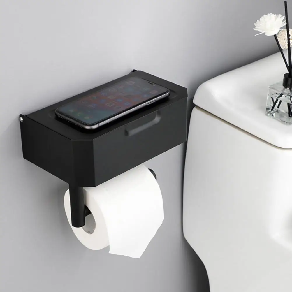 

Stainless Steel Tissue Holder With Flushable Wipes Dispenser Wall Mounted Toilet Tissue Holder Bathroom Accessories