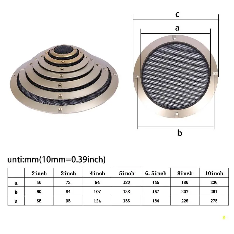 Speaker Grille Mesh Cover 2/3/4/5/6.5/8/10 inch F19E Subwoofer Replacement Mesh Net Guard Protector