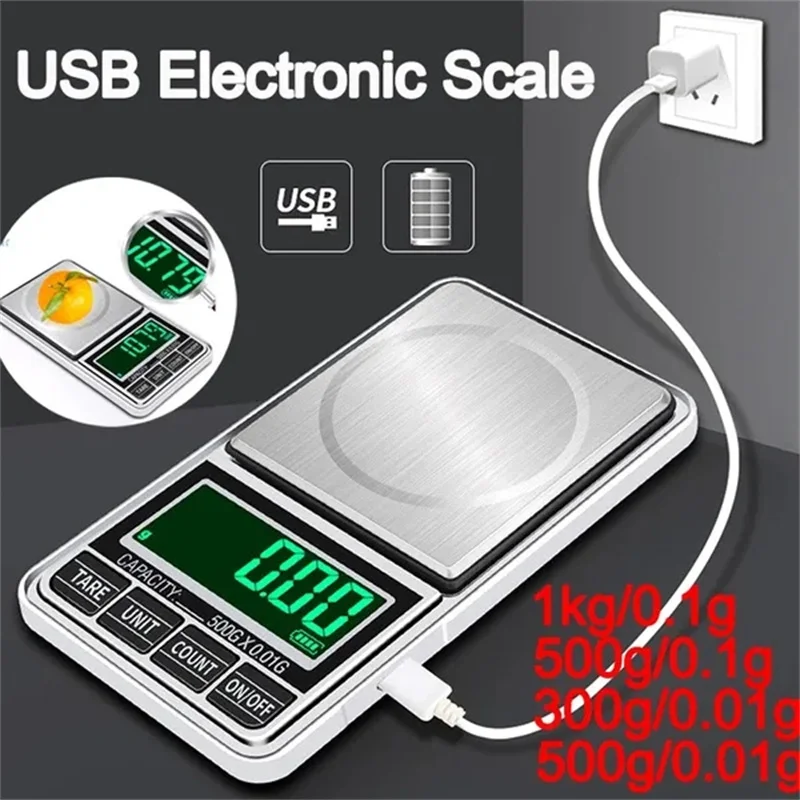 Bilancia Per Gioielli Tascabile Portatile A Led Ad Alta Precisione Bilancia Elettronica Digitale Ricaricabile Usb Bilancia Grammo Bilancia S
