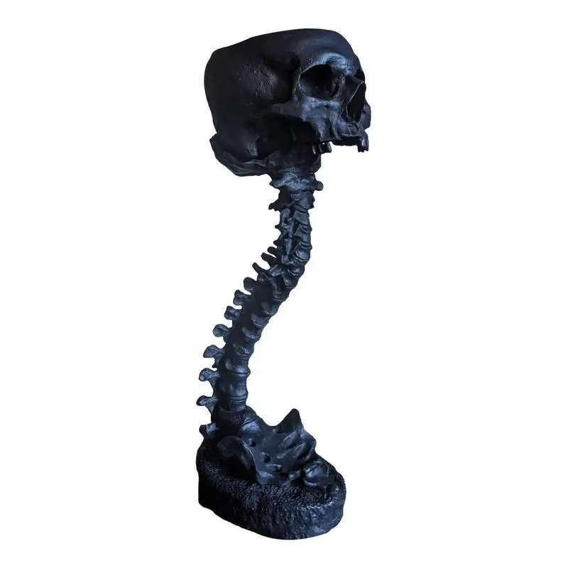 

Halloween Skull Head Planter Pot With Spine Stand Deep Polyresin Skulls Pot Plants Serving Bowl Goth Skull Head Spine Stand