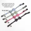 Floral Small Cat Collar Safety Breakaway With Bell Buckle Pet Collars Flower Cute Dog Goats Collier Chain Bowknot Adjustable 2