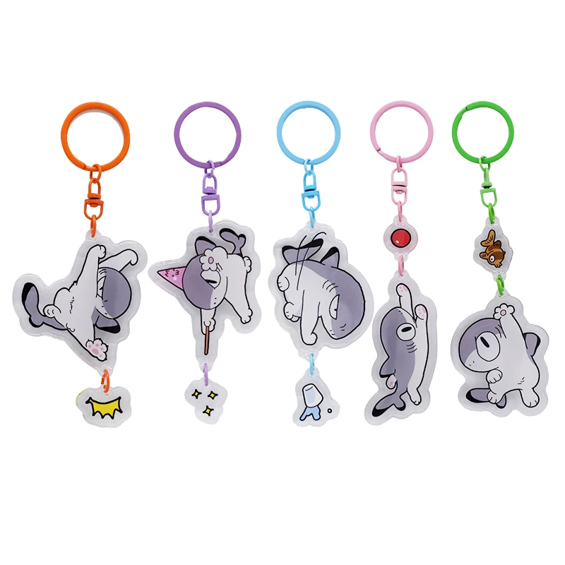 Anime Sharkitty Keychain Game Figure Acrylic Pendant Jewelry Key Chain Fan Gift Handbag Keychains KeyRing 5