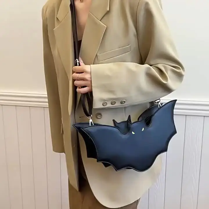 Lawaia Bat Bag Pu Сумки с мультяшным слоном Хэллоуин Летучие мыши 1 шт. Нишевая текстура