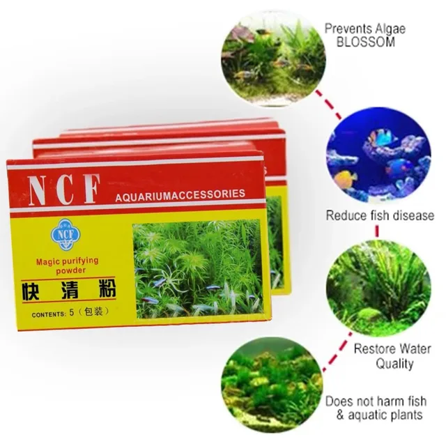 Öko-Aquarium Tisztító Por Algák Riasztó Ügynök Mohás Eltávolító Akvárium Víztisztító Úszómedence - Image 2