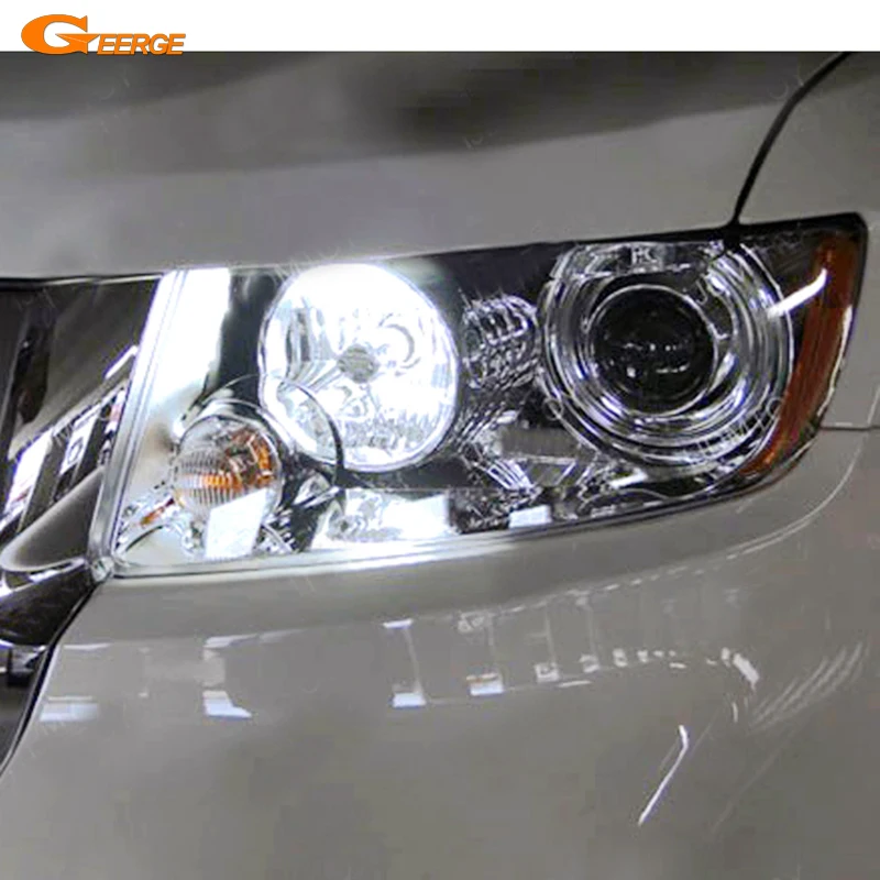 For Jeep Grand Cherokee 2011 2012 2013 2014 2015 HID Headlight Ultra Bright  White Reflector 3157 LED Bulbs Daytime Running Light