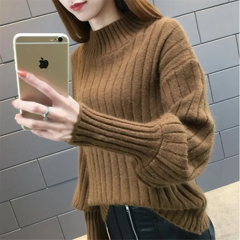 De gasten Noord Amerika Nachtvlek Fashion New Autumn Winter Sweater Female Thick Sweater Warm Inside Knitted  Tops Women Sweaters Turtleneck Out Wearing Sweater - Pullovers - AliExpress