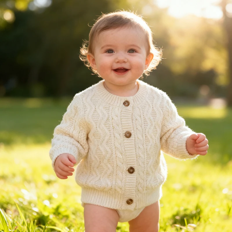 봄  니트웨어 카디건  의류 니트 스웨터  소년 소녀 카디건 유니섹스  코트 레트로 긴팔 재킷