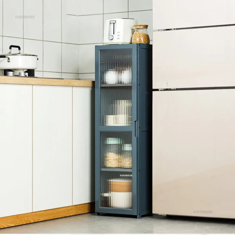 Multi-functional Kitchen Cabinets Household Storage Cabinet Nordic Minimalist Floor-standing Dish Microwave Pot Kitchen Cabinet 3