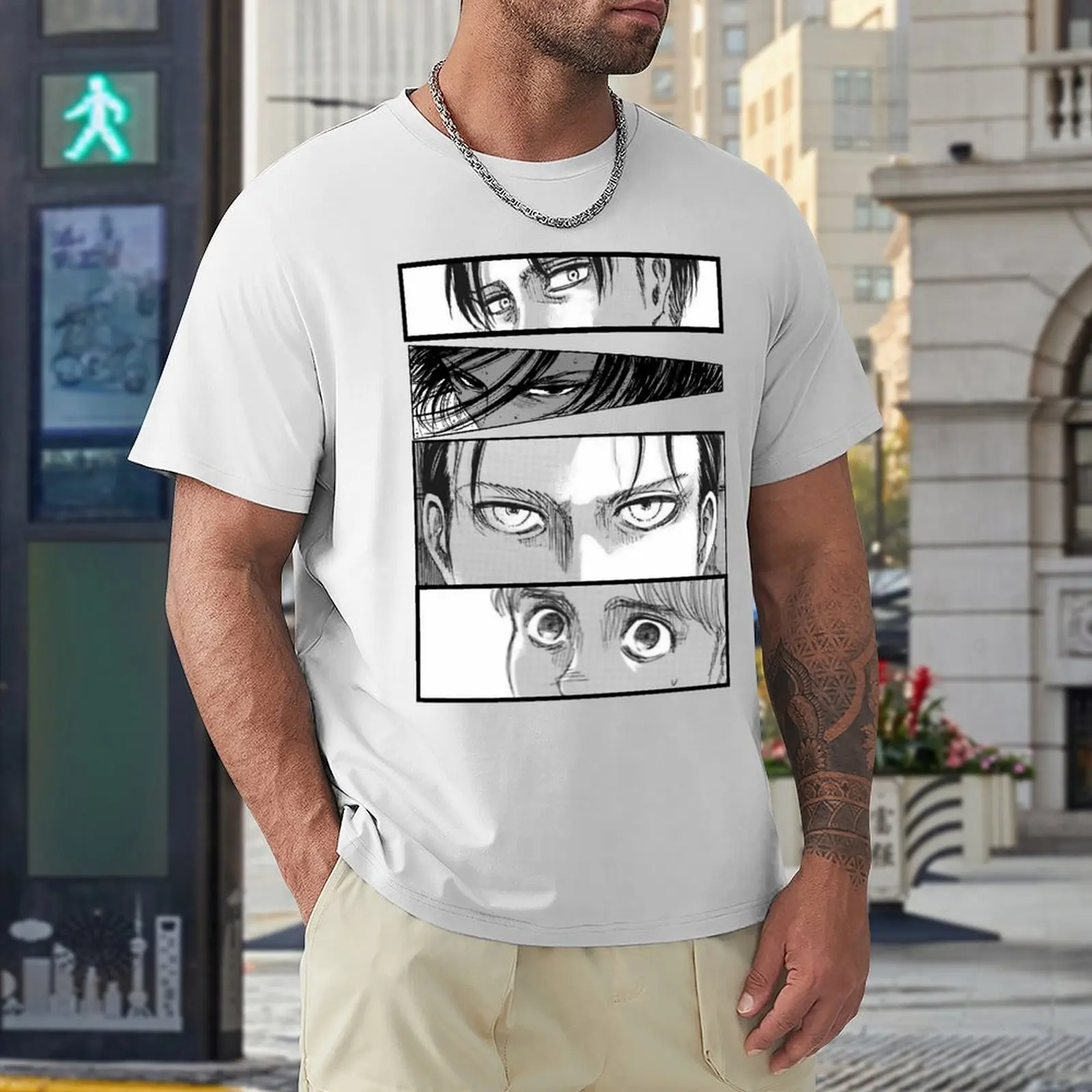 Girocollo Levis Mikassa Eren Armin Classic T-Shirt Campaign Tshirt Graphic Cool Humor Travel Taglia Usa