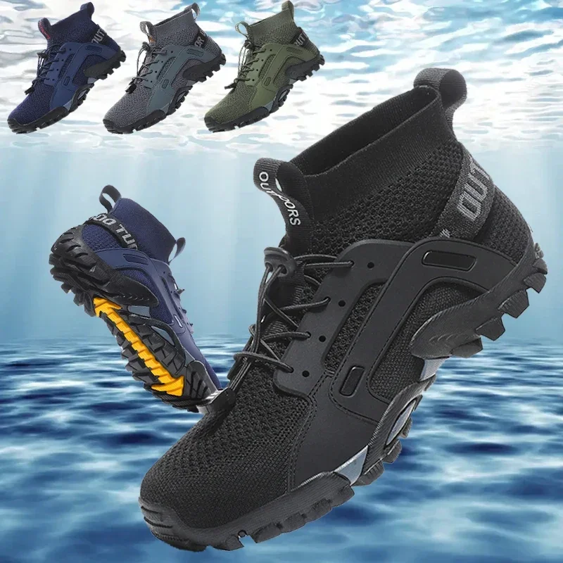 Quick-Drying Sports Water Shoes for Men, Non-Slip, Soft, Casual, Mountain, Hiking, Swimming, Fishing, 2023 the product can be customized soft diatom mud bathroom absorbent mat non slip quick drying mat toilet bathroom carpet