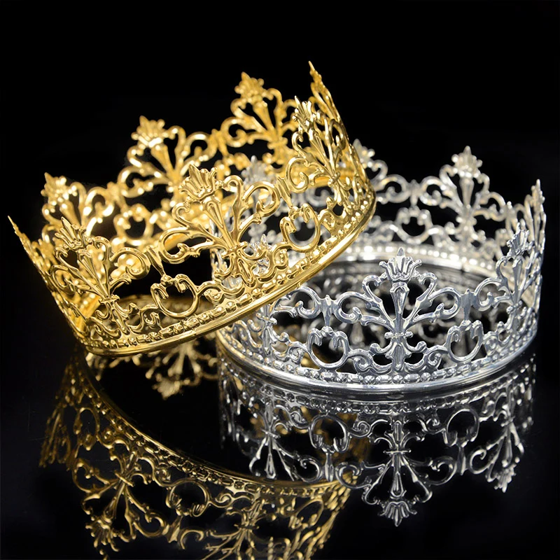 Gold Silber Hohl Königin Krone Kuchen Topper Elegante Hochzeit Kuchen Topper Prinzessin Alles Gute Zum Geburtstag Party Dessert Dekoration Lieferungen – Detail 4
