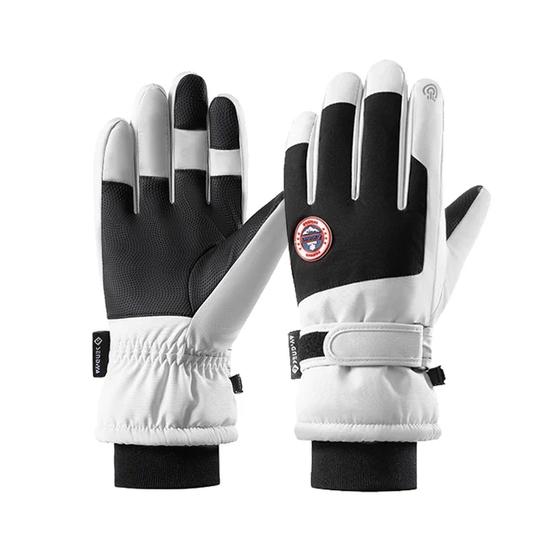

Ski Gloves Waterproof Touch screen Cotton Thickened plush warm Windproof anti slip men during Winter Cycling Mountain climbing