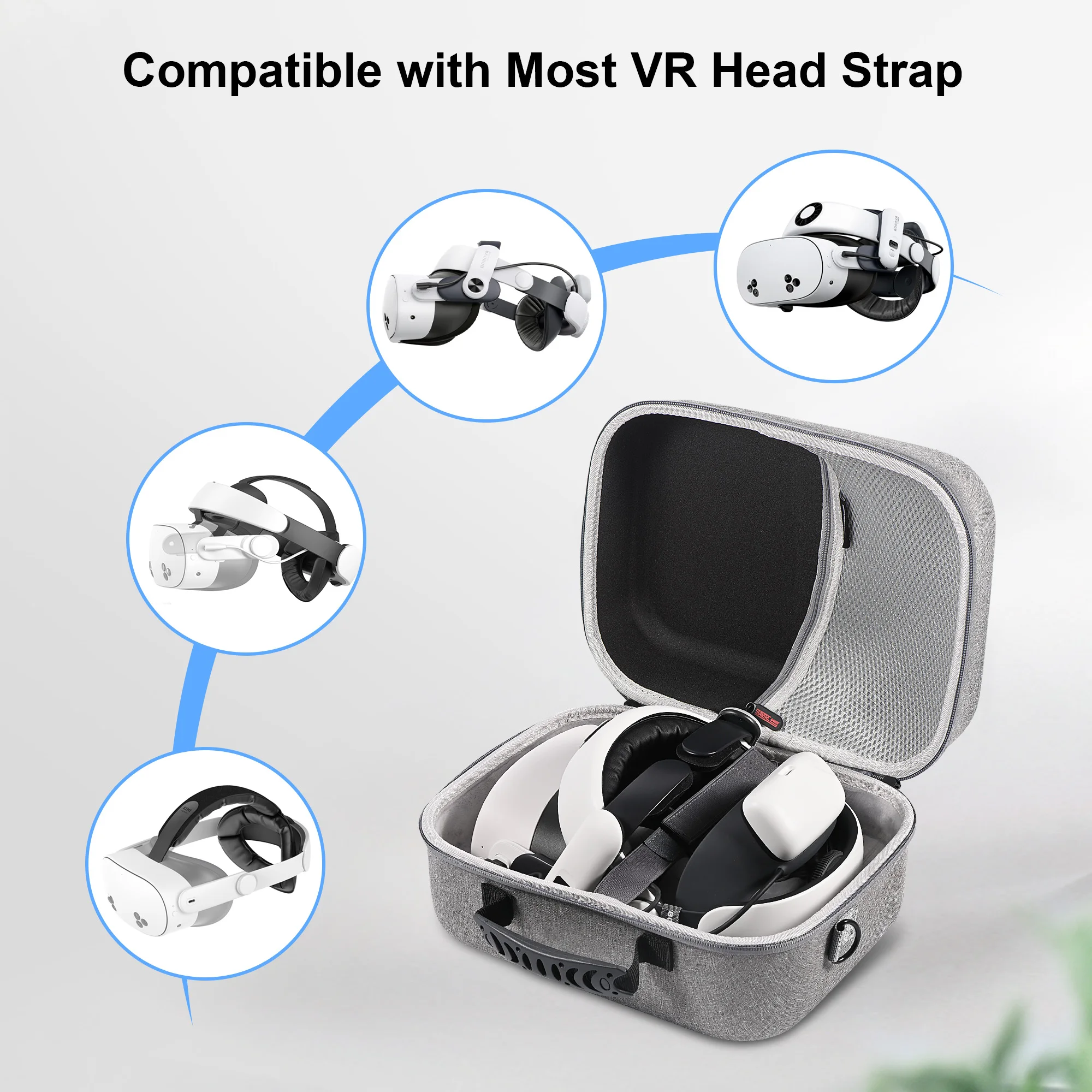 메타 퀘스트 3/퀘스트 3S용 대형 휴대 케이스, BOBOVR S3 Pro/키위 디자인 배터리 헤드 스트랩 및 액세서리용 하드 여행 케이스