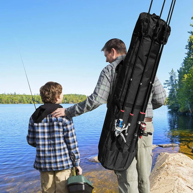 Fishing Rod Storage Bag Organizer Outdoor Portable Large Capacity