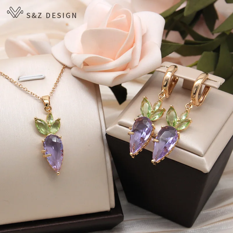 S&Z DESIGN New Fashion Lovely Vegetable Eardrop Colored Radish Dangle Earrings For Women Jewelry Girls Daily Accessories Gift