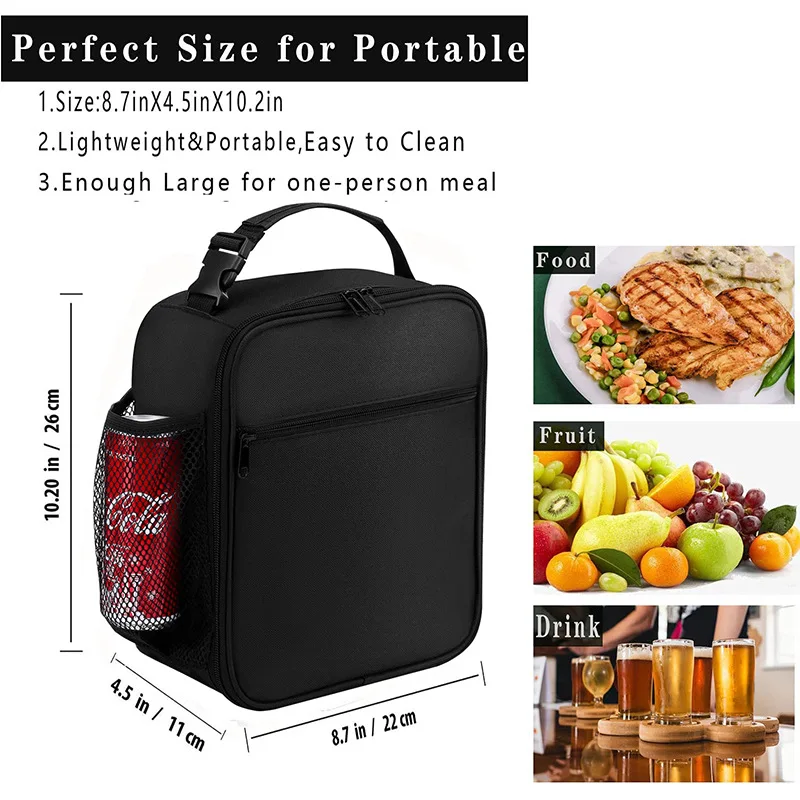 Insulated Portable Reusable Thermal Lunch Bag - Keeps Food Fresh