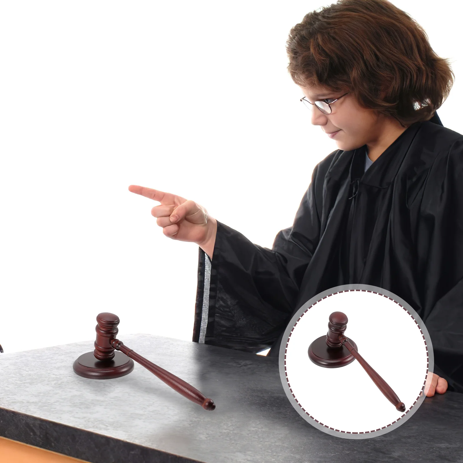 

1 Set of Handcrafted Wood Gavel Comfortable Grip Wood Gavel Sound Block for Lawyer Judge Gavel