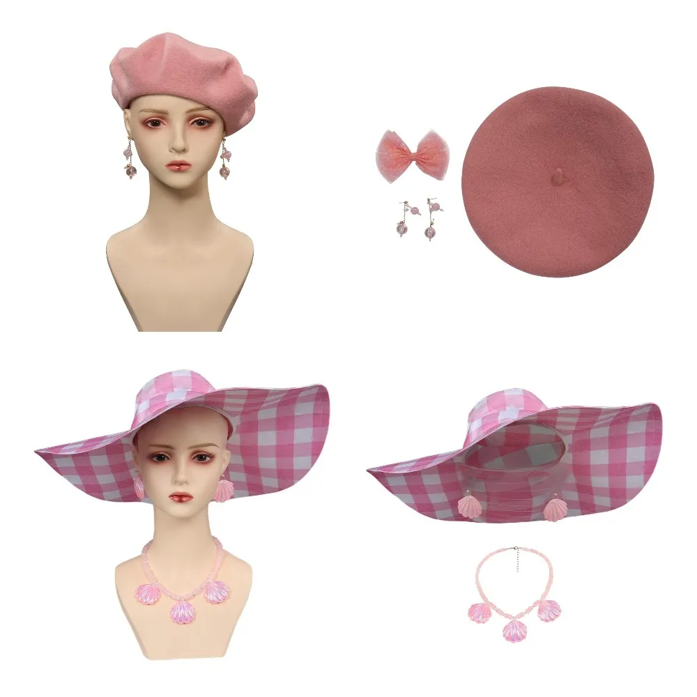 Ast Princess Barbier Cosplay Hat Cap Earings Papillon Per Accessori Per Costumi Donna Girls Movie Roleplay Fantasia Halloween