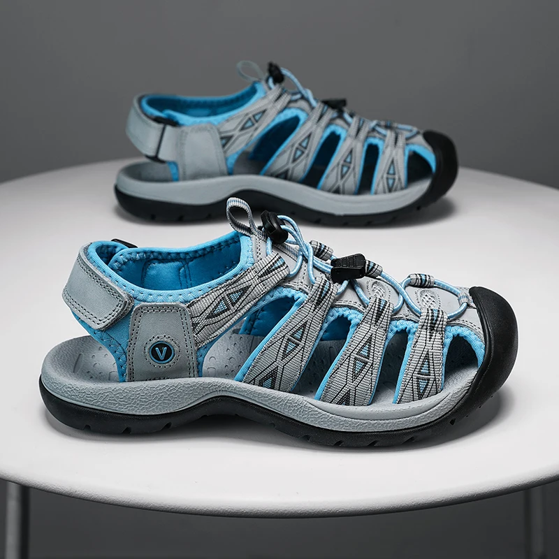 صنادل نسائية صيفية من الجلد الطبيعي صنادل مصارع مر...