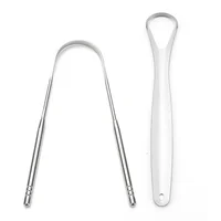 Grattoir à langue à poignée antidérapante, Portable, monocouche, réutilisable, en acier inoxydable, étui pour brosse buccale, nettoyage de la langue 2