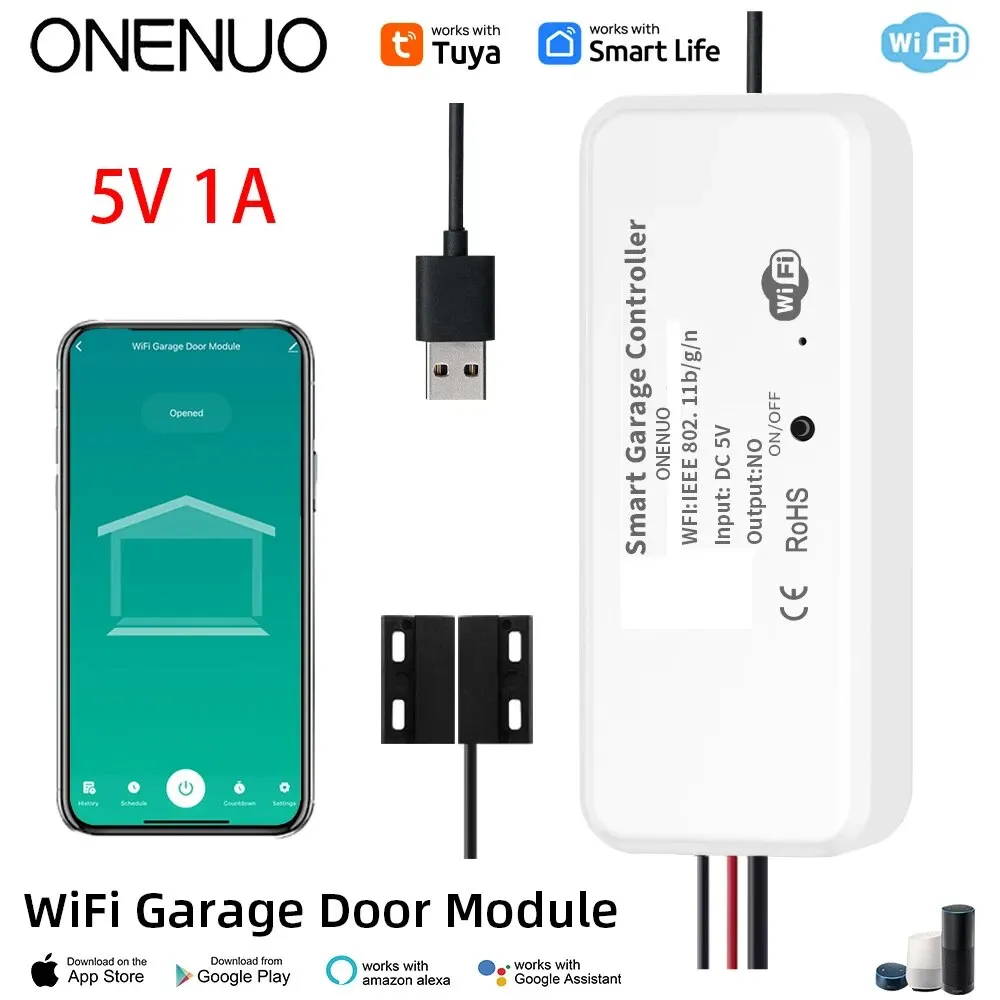 Smart WiFi Garage Door Switch with Voice Control and App Integration