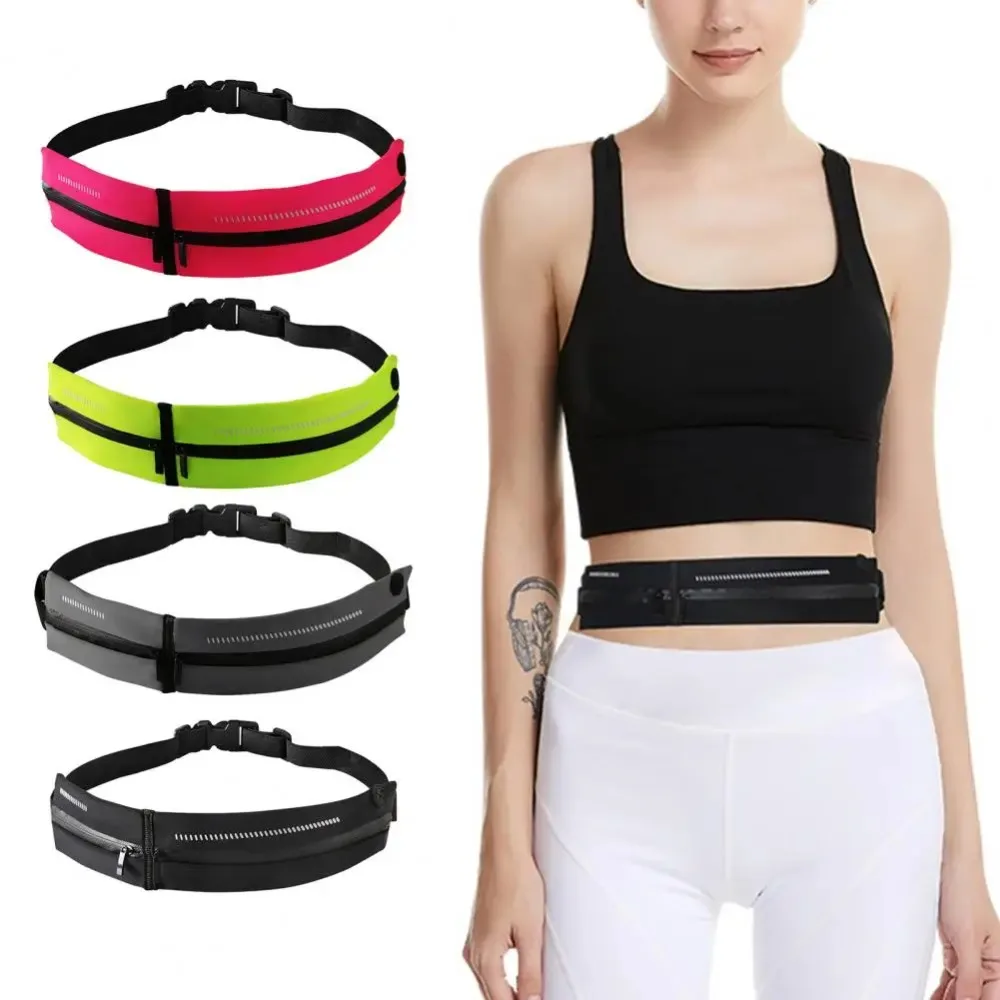 

Large Capacity Waist Bag Gym Fitness Adjustable Waterproof Mobile Phone Pouch Double Pockets Waistband Bag Men Women