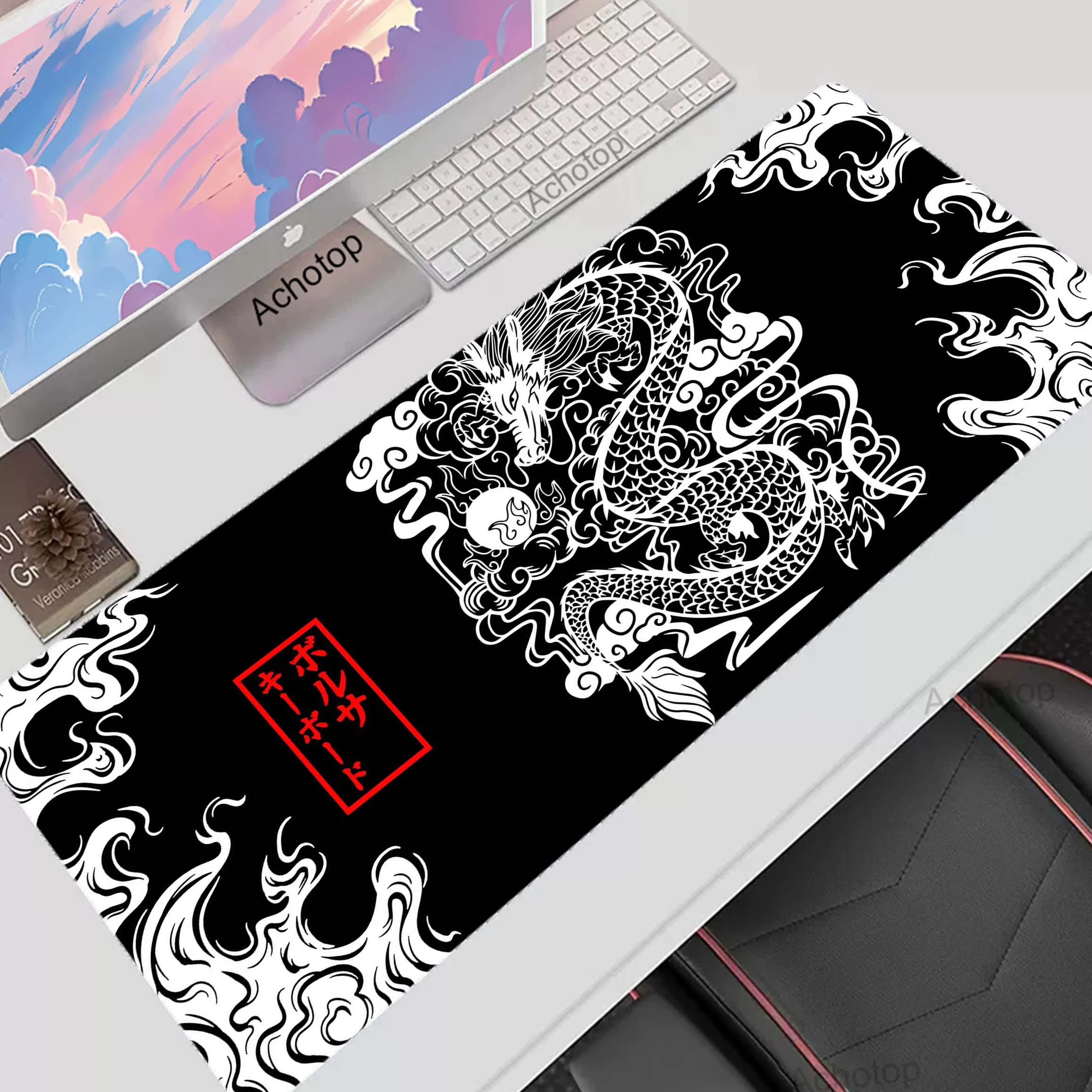 

Japanese Dragon Mechanical Keyboard XXL Rubber Mouse Pad 900x400 Gamer Desk Mousepad Mice Keyboards Computer Peripherals Office