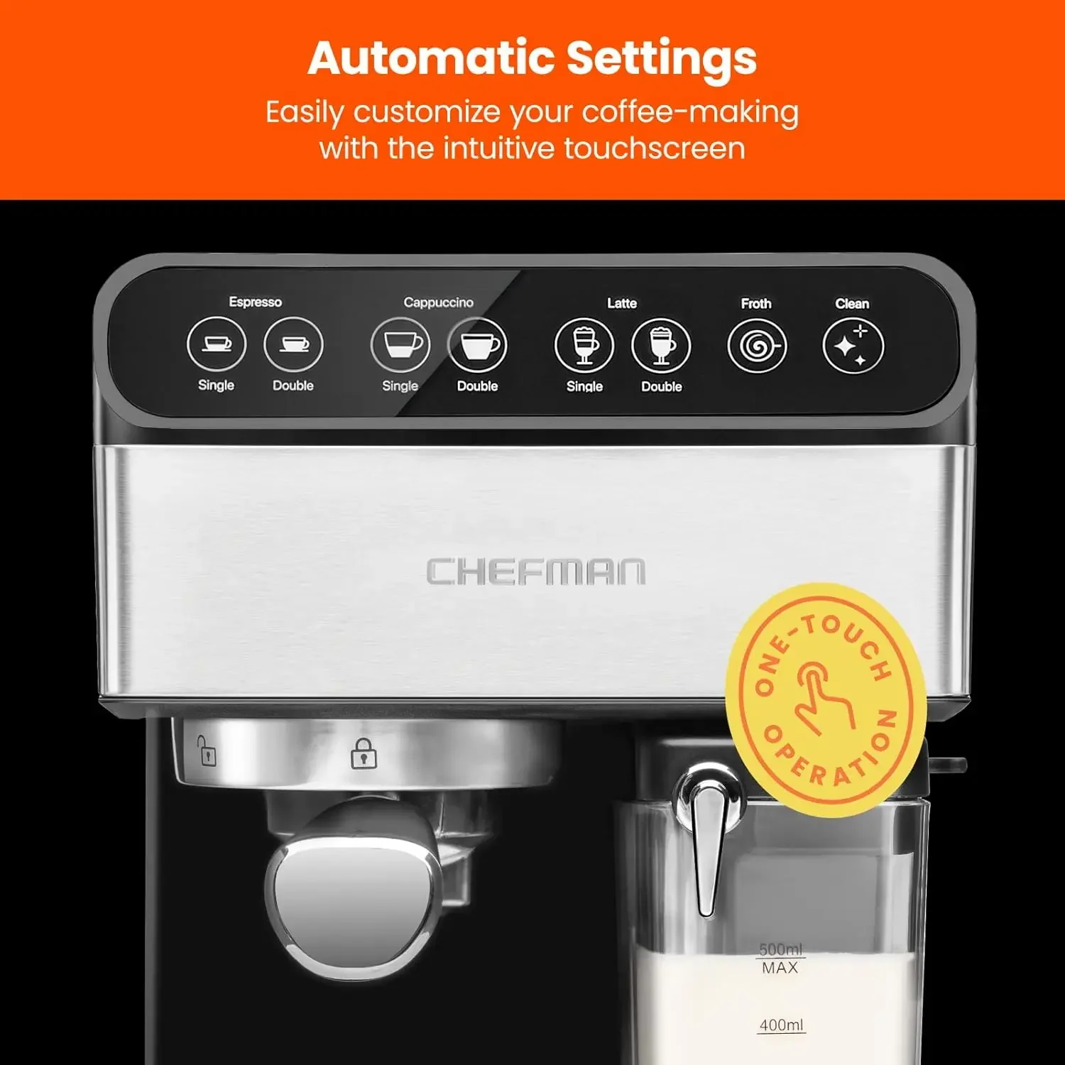 NEW 6-in-1 Espresso Machine with Built-In Milk Frother, 15-BAR Pump, Digital Display, One-Touch Single or Double Shot 5