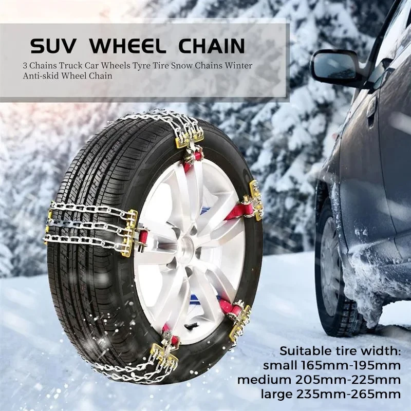 Saker Car Tire Anti Slip Chain Manganese Steel For Snow Ice Mud Sand Desert Steep Slopes Truck SUV Tires Anti-skid Accessories