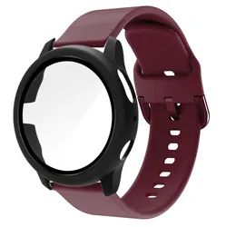 Universal 20mm Watch Strap and Protective Case with Bumper Coverage for Active 2 40mm (Black and Wind)