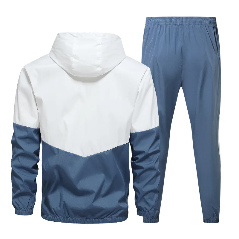 Men Tracksuit Casual Set Autumn Male Joggers Hooded Sportswear Jackets+Pants 2 Piece Sets Hip Hop Running Sports Suit