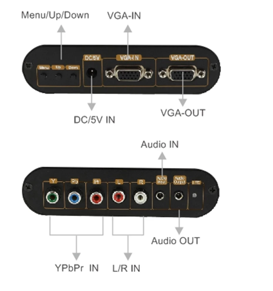 LKV7600 VGA ypbpr/component to VGA converter For PC Laptop to TV Ypbpr in out with power adapter