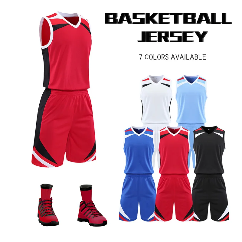 

Customizable Men Kids Women basketball training jersey set blank college clothes Youth Unisex Basketball Uniforms suit