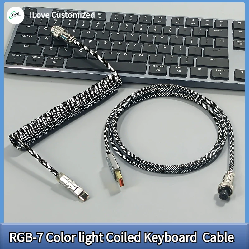 Coiled Keyboard Cable, Usb C For Mechanical Gaming Keyboard, Double