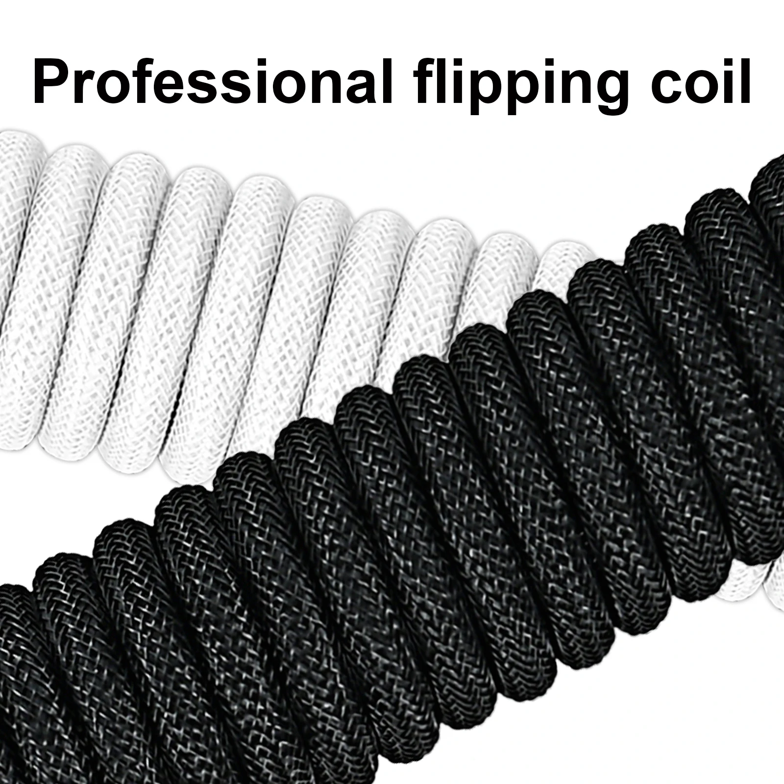 Premium Coiled USB Type C Aviator Cable for Mechanical Keyboards, 3m Spring Cord