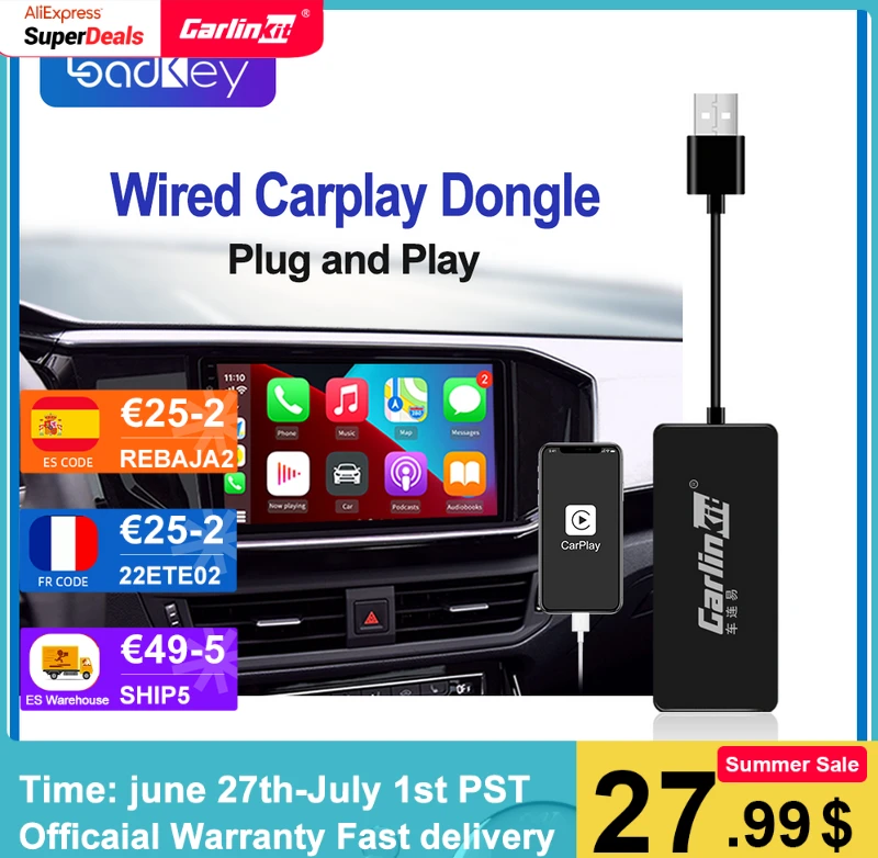 Loadkey Carlinkit Androidスマートミニボックスミラー Usbドングルを備えたスマートカーデコーダー Ios14音楽マップ 車用 Car Multimedia Player Aliexpress