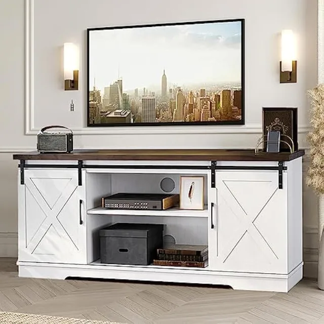 Barn Doors TV Stand With Storage 1