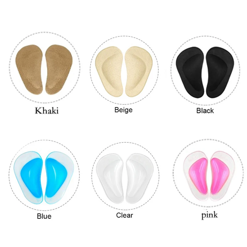 2pcs Arch Support Shoe Insoles for Flat Feet Gel Arch Inserts for Plantar Fasciitis, Pad Relieve Pressure and Feet Pain