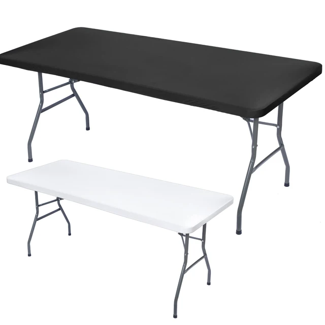 Nappe extensible en Polyester lavable, protection de Table élastique pour pique-nique, fête en plein air, mariage, maison 2