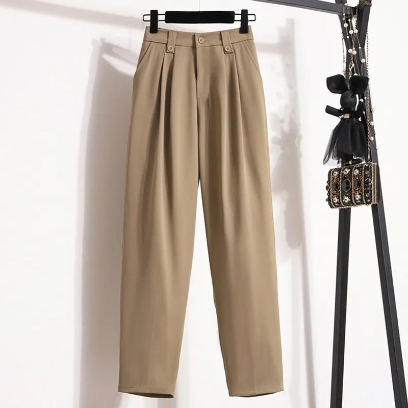 

High Waist Pencil Pants Women New Arrival 2024 Spring Korean Style Solid Color Basics OL Lady Ankle-length Casual Pants W1691