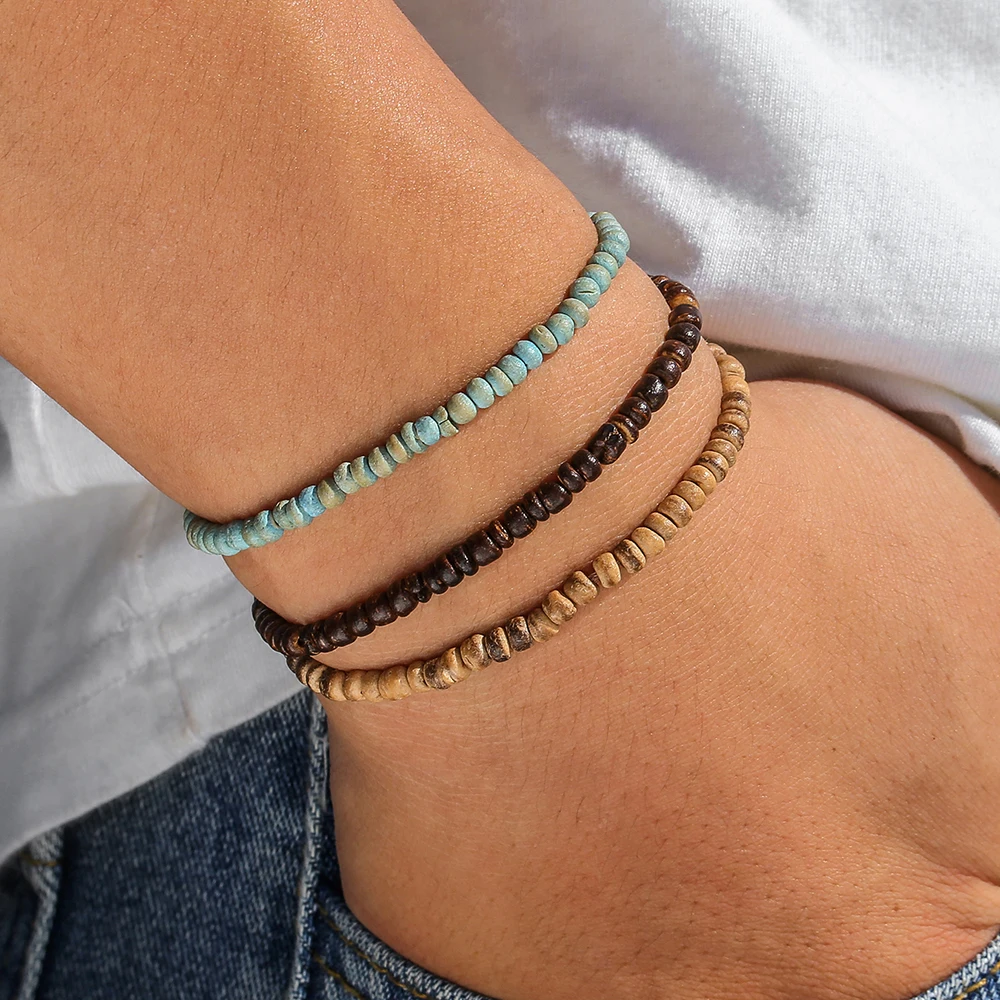 Urlaubsstil Holzperlen Kokosnussschalenarmband Boho vielseitiges Senior Sense Perlen Herrenarmband Kokosnussschalenarmband – Detail 3