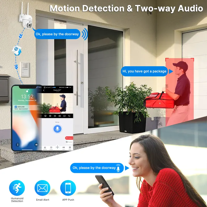 Hiseeu H.265+ 10CH NVR Wireless CCTV Exterior Camera Surveillance System 3/5MP WIFI PTZ IP Camera Set Security Bullet Camera Kit - Image 5