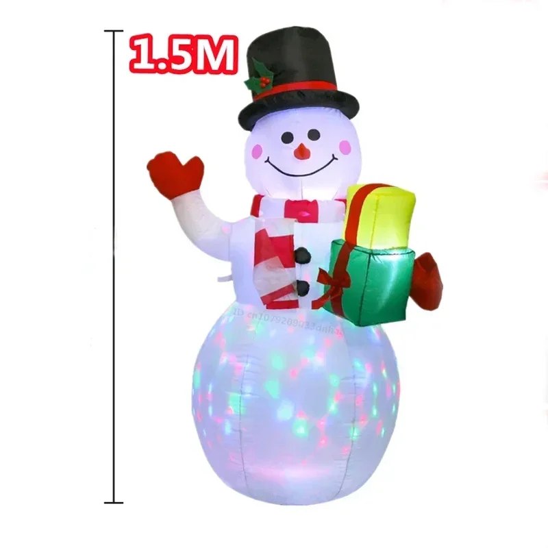 Santa Claus Decoration And Snowman with LED Light Yard Decor Winter Decor Merry Christmas Lawn Giant Inflatable Decorae Prop